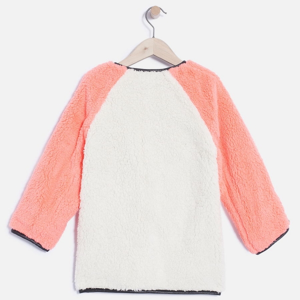 IKKS city black reversible teddy coat noir